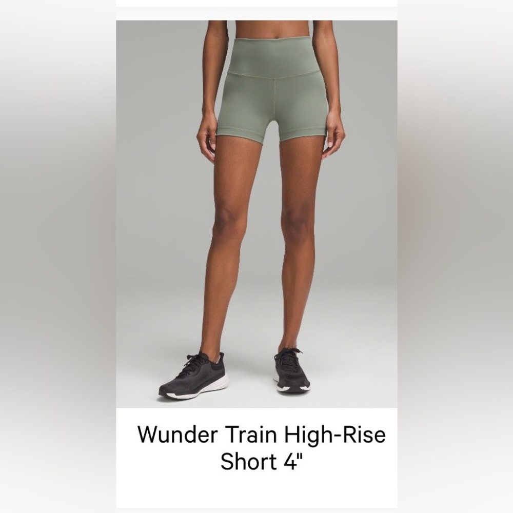 Lululemon Wunder Train High-Rise Short 4" in Grey Eucalyptus Size 10